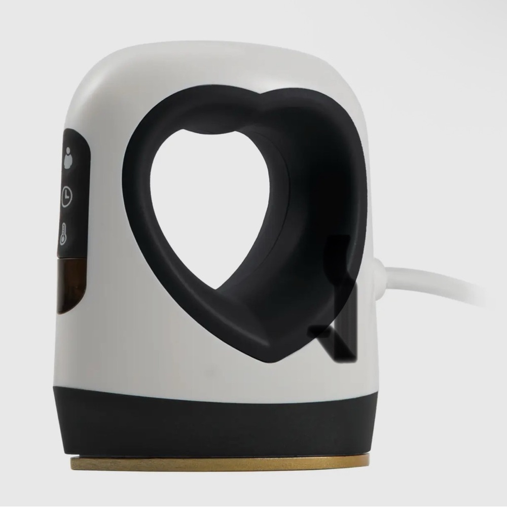 Heart-Shaped White and Black Mini Heat press